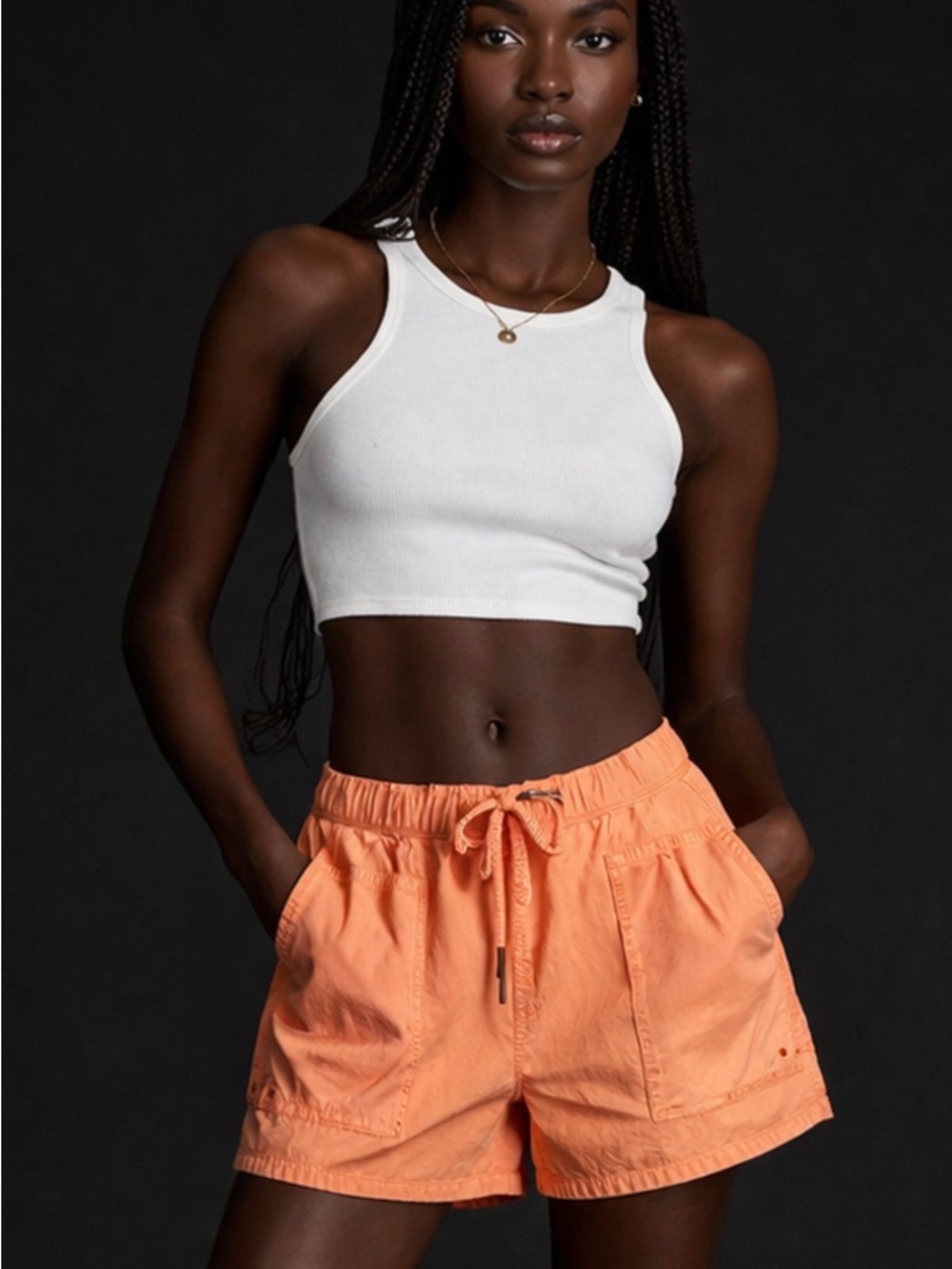 Alpine Design White Ribbed Cropped Tank Top